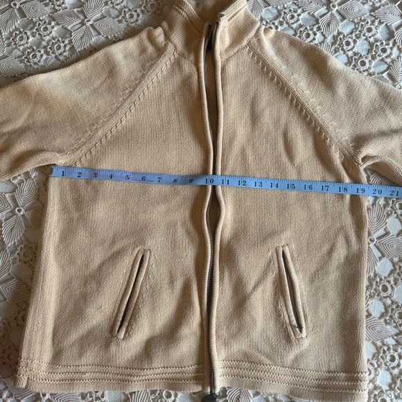 Cream Knit Zip-Up Jacket/Sweater - Picture 4 of 5